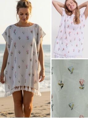 Roller Rabbit embroidered tunic coverup